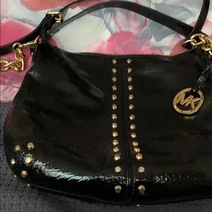 Patient Leather Michael Kors Shoulder Bag